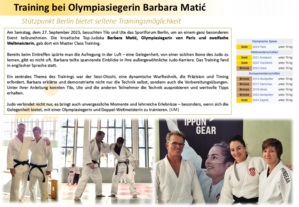 Training bei Olympiasiegerin Barbara Matić